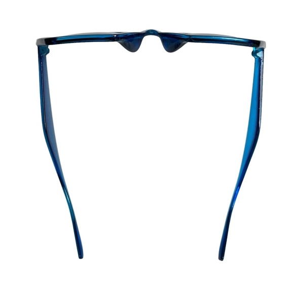 SUNGLASSES SUN GLASSES Blue Plastic Frames Cat Eye Shades Beach Vacation Summer - Picture 15 of 16